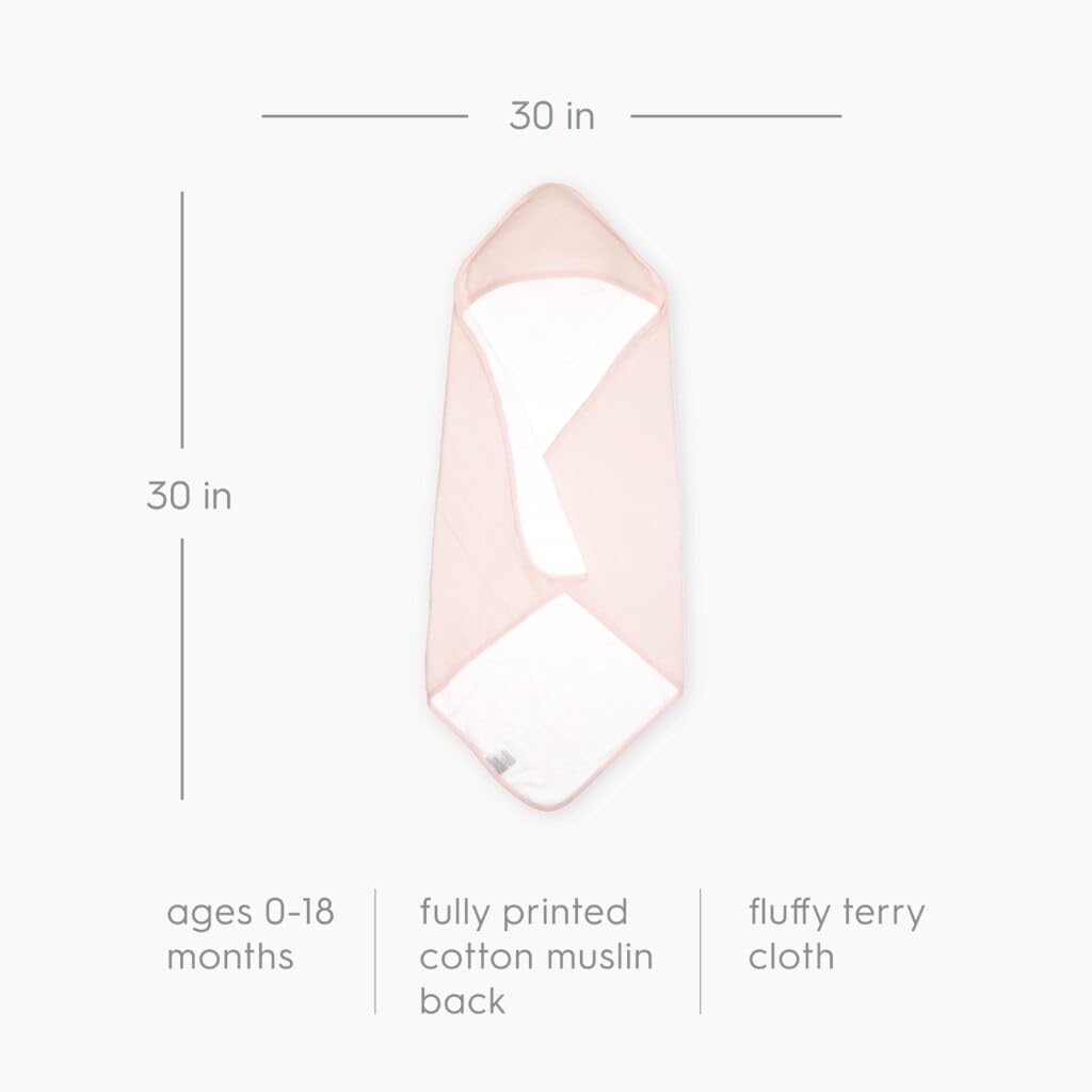 Little Unicorn Cotton Hooded Infant Towel - Light Pink