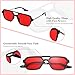 COASION Vintage 70s Flat Aviator Small Frame Sunglasses for Women Men Square Metal Design UV400 Protection Shades(Black Frame/Red Lens)