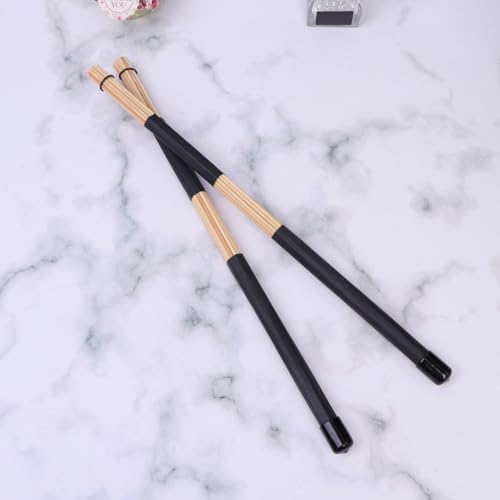 1 par de baquetas de madera negras para batería miniatura 7