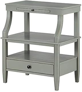 Comfort Pointe Newton Antique Gray Wood Storage Nightstand