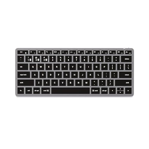 Satechi Slim X1 Bluetooth Backlit Keyboard for Mac, Illuminated Keys & Multi-Device Sync, for MacBook Air/Pro M5/M4, iPad Air/Pro M5/M4/M3, iPad mini, Mac mini, iMac - Space Gray