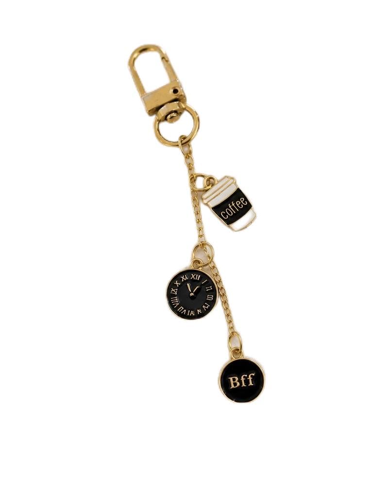 BFF Coffee Clock phone charm | Gold-Tone Chain, Enamel Charms-image-8