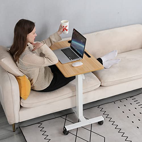 Furist Overbed Table,Bed Desk,Hospital Bedside Table,Pneumatic Mobile Laptop Computer Standing Desk Cart with Tray - Thumbnail 7