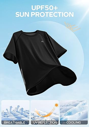 Men's Swim Shirt Quick Dry Sun Shirts UPF50+ Rash Guard for Men Short Sleeve UV Sun Protection Beach Shirts3