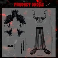 Moiuguli Halloween Kostüm Damen Set, Gothic Karneval Cosplay Party – Ansicht 2