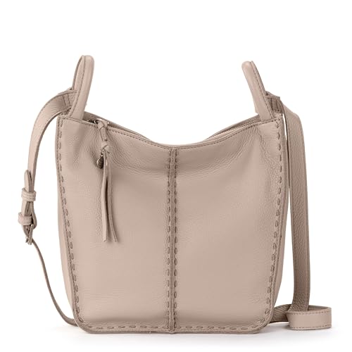 The Sak Los Feliz Crossbody in Leather Adjustable Crossbody Strap Sand