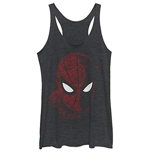 Débardeur noir chiné femme imprimé Spider-Man Far from Home coupe athlétique
