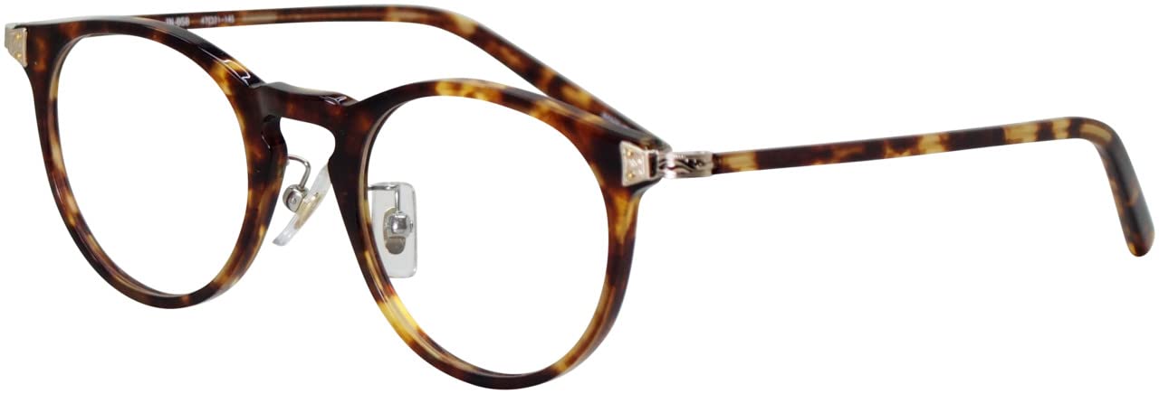 Amazon | [越前國甚六作] 細め 細い ボストン メガネ フレーム デミ