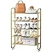 UDEAR Shoes Rack, Estante Zapatero de Metal, Estante para Zapatos de 5 Niveles, Dormitorio Entrada Baño Tienda de Ropa, Dorado