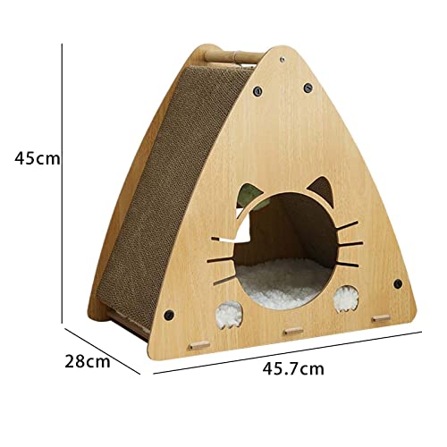 Fenteer Casa de arranhar triângulo para gatos papelão ondulado confortável para deitar na proteção d