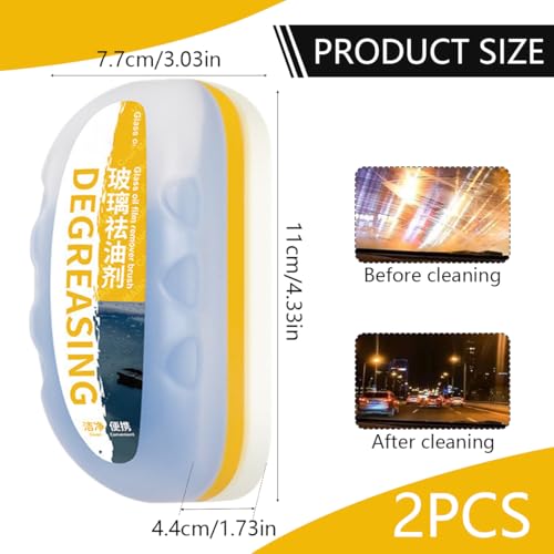 DRJCKOLOTH Automotive Oil Film Cleaning Brush,Ölfilm-Reinigungsbürste,Ölfilm-entferner für Windschutzscheiben,Multifunktionale Kfz-Ölfilm-Reinigungsbürste