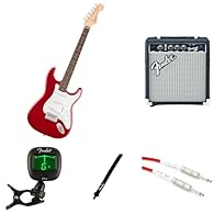 1 of Fender Squier Debut Series Stratocaster Electric Guitar, Beginner Guitar, with 2-Year Warranty, Satin Dakota Red (Amazon Exclusive) 1 of Fender Frontman 10G, Combo Guitar Amp, 10W, Small Practice Amp, Suitable for Electric Guitar, Black/Silver 1...
