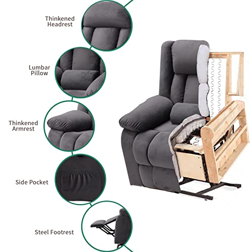Oqqoee Electric Power Lift Recliner Chair Lift Chair Recliner For Elderly With Massage And Heat Vibration, 3 Positions, 2 Side Pockets, Usb Ports For Home Living Room #TOP3