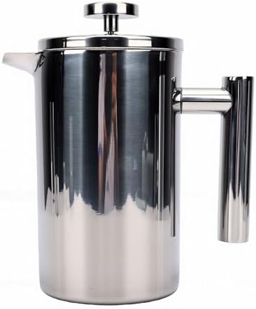 Fdit Double Wall 304 Stainless Steel French Press Coffee Maker 600ML Insulated Tea Infuser with Ergonomic Handle for Home Office - 4