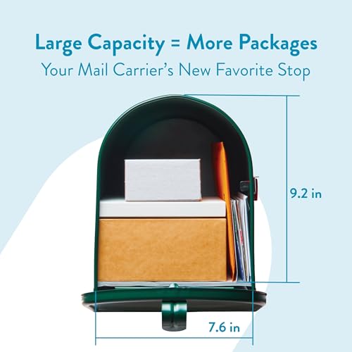 Image of Gibraltar E1600GAM Elite Post-Mount Mailbox, Large, Green Steel - Quantity 1