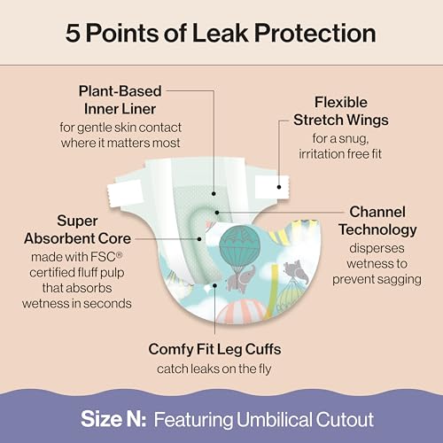 the honest company clean conscious diapers for delicate skin up to 100 leakproof hypoallergenic fragrance-free baby diapers gender neutral prints club box size newborn 72 count prints may vary