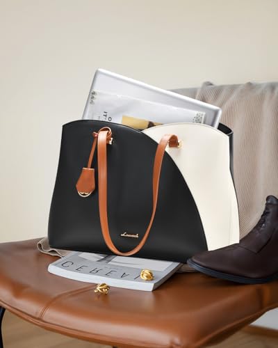 LOVEVOOK Bolso Grande Mujer, Bolso Universidad Bolso Ordenador Portatil 15.6 Pulgadas, Tote Bag Bolsos Shopper para Universitarias Trabajo - imagen 3