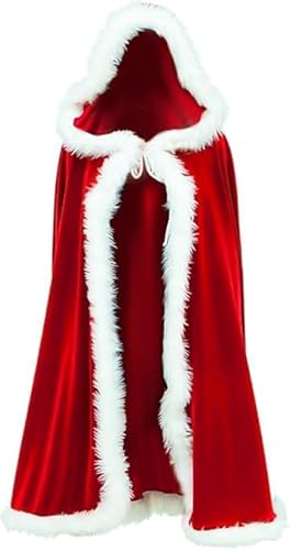 CHRISLEY ENTERPRISES Santa claus robe for boys and girls | cute santa costume velvet hooded cape christmas fancy dress 2-10 years (9-10 years)