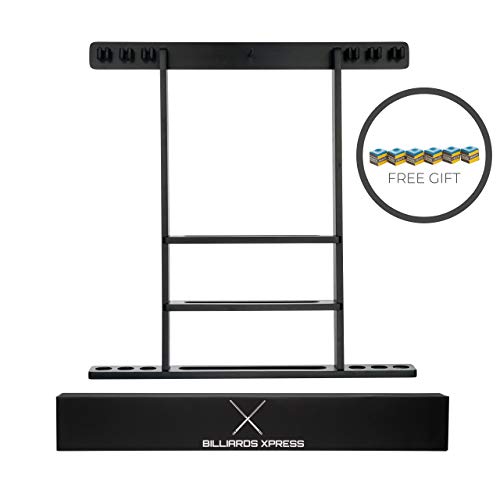 Pool Cue Rack Pool Stick Holder Wall Mount With 16 Ball Holders & 6