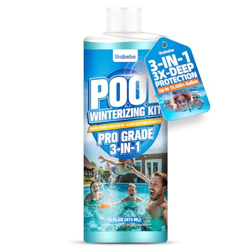 3 in 1 Pool Winter Closing Kit 16OZ - Pro Grade Pool Winterizing Kit for Above Ground and Inground Pools, Easy to Use, & Natural Safe Closing Kit, Long Lasting Pool Closer- Up to 15,000+ Gallon