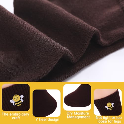 Image of Eurzom 10 Pairs Socks Womens Crew Elastic Ankle Length Cotton Socks Aesthetic Cute Lightweight Low Cut Gifts for Women