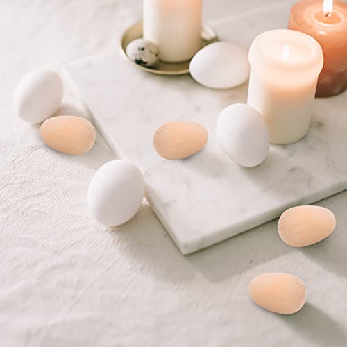 ABOOFAN Ovos de madeira para artesanato, decorações de Páscoa, 20 peças, ovos falsos, enfeites de Pá