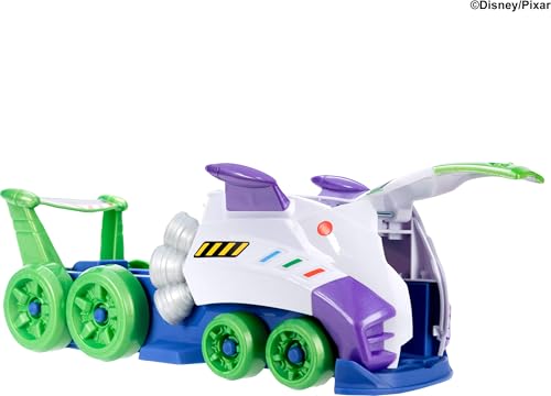 Hot Wheels Toy Car, Disney and Pixar Hi-Tech Buzz Lightyear Launcher & Hauler with 1:64 Scale Die-Cast Superstar Speeder Hi-Tech Buzz Lightyear - image 5