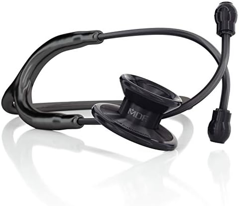 MDF Instruments MD One Stainless Steel Premium Dual Head Stethoscope - Free-Parts-for-Life - Lifetime Warranty (MDF777-BO) - All Black