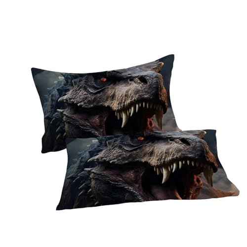 Housse de couette dragon noir imprimé 3D relief parure de lit microfibre douce 200x200 - 7