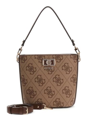 Sac à épaule GUESS Karnilla en toile enduite marron premium