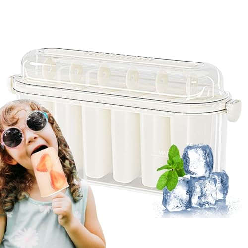 Kixolazr Moldes caseros para hacer pop, moldes caseros con 6 cavidades, fácil de desmoldar, ayuda para hacer polos de hielo, gelatina, pudín, mermelada de frutas