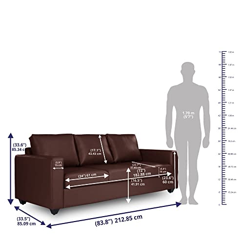 Image of Wakefit 3 Seater Sofa Set | 3 Year Warranty | Wooden Sofa, Napper(Romance : Dark Fantasy)