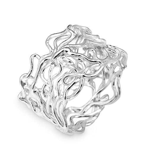 AeraVida Modern Wire Mesh Twist Band .925 Sterling Silver Ring | Delicate Wedding Rings For Women | Balinese Comfort Fit Silver Rings for Women | Statement Fashion | Sterling Silver Rings Sizes 6-10