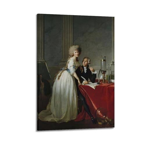 Impression sur toile d'Antoine Lavoisier par Jacques-Louis David, format 50x75 cm