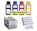 Produktbild Inkpro - nachfüllbare Patronen kompatibel mit Epson T16 XL + 4 x 100 ml Sublimationstinte für Workforce WF-2010, 2110, 2510, 2520, 2530, 2540, 2630, 2650, 2660, 2750, 2760