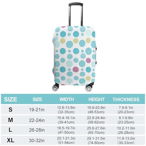 Blue Polka Dot Pattern Travel Luggage Cover Elastic Washable Suitcase Cover Dustproof Anti-Scratch Suitcase Protector Fits 19-32 Inch Luggage, M2