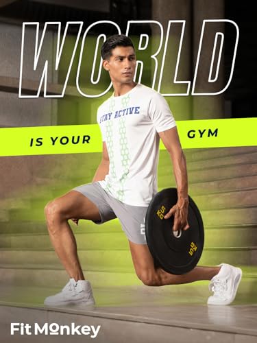 Image of FitMonkey Sports Crew Neck Stretchable Dry Fit T Shirt | Regular Fit T Shirt for Men |Sport T Shirt for Men | Quick Dry Technology with Moisture Control |Breathable & Lightweight