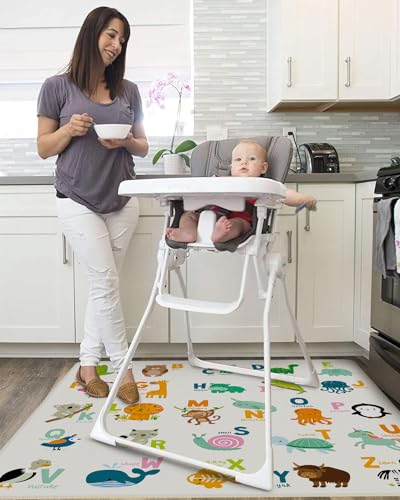 High Chair Splash Floor Mat, 51″Waterproof Washable Anti Slip Splash Mat with No Layering Design - Image 2