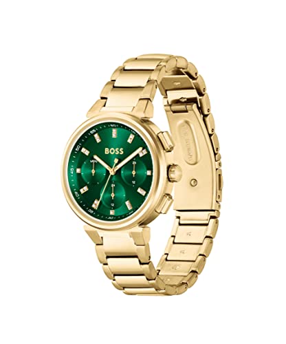 Image of BOSS One Quartz Green Crystal Round Dial Women's Watch - 1502679