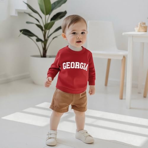Kuriozud Toddler Baby Boy Girl Football Outfit Pullover Sweatshirt Long Sleeve Crewneck Shirt Top Fall Winter Clothes2