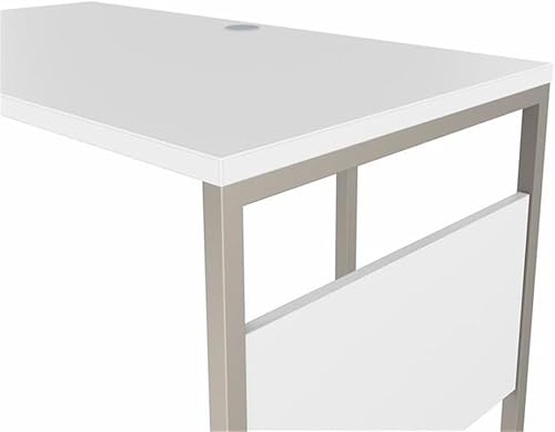 Miniatura 14 de Bush Business Furniture - Escritorio híbrido en forma de L de 72 pulgadas de ancho x 30 pulgadas de profundidad con patas de metal, color gris Gris
