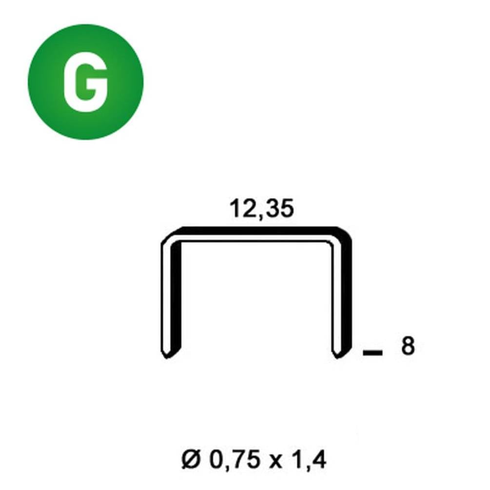 5.000 punti metallici zincati Ak-08-12.35x8x0.75x1.4 mm - D-Work