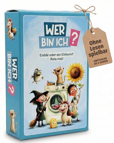 lila liebt dich Wer Bin ich Spiel Kinder ab 4 Jahre - Lustiges Ratespiel & Reisespiele für Unterwegs - Interaktives Kartenspiel Ostergeschenke Kinder Quiz Spaß für die ganze Familie