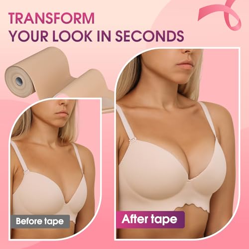 Easy Remove Boob Tape Kit -Invisible Boobtape for Women Large Breast Lift with Breathable Bra Tape, Covers, Petals and Glycerin3