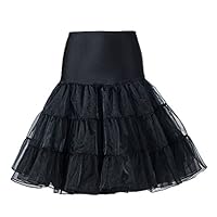 Boolavard TM 50 von 1950 26 \Rockabilly Petticoatunderskirt Retro Vintage Swing-Rot, Schwarz, Weiß, Blau, Rosa (L-XL (EU 42-50), Schwarz)