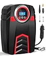 Compressore Aria Portatile Auto - Gonfiatore Pneumatici 12V con 4 Adattatori, LED e Display Digitale (160 PSI/30L/min) per Auto/Camion/Moto/Bici/Palloni
