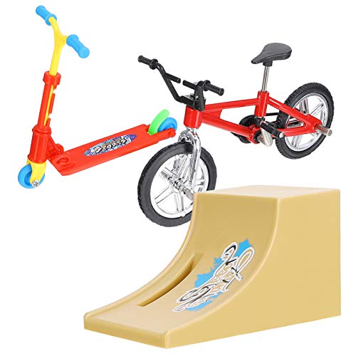 FELTECHELECTR 1Set Mini Finger Portable Finger Scooter Finger Bike Ramp Mini Scooter for Relief Education Fun Activity for Adults Enhances Parent Bonding