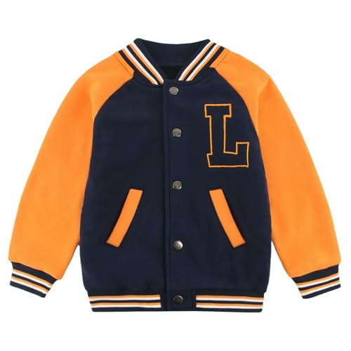 Image of Kids Baseball Jackets School Varsity Uniform Cotton Leisure Fashion jackets Boys Girls Jackets for 2-7 Years