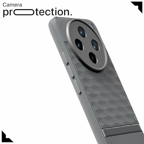 Image of Pikkme Back Cover for Vivo X200T 5G Camera Protection 3D Hexa Cube Design Silicone Protective Bumper Case (Grey)