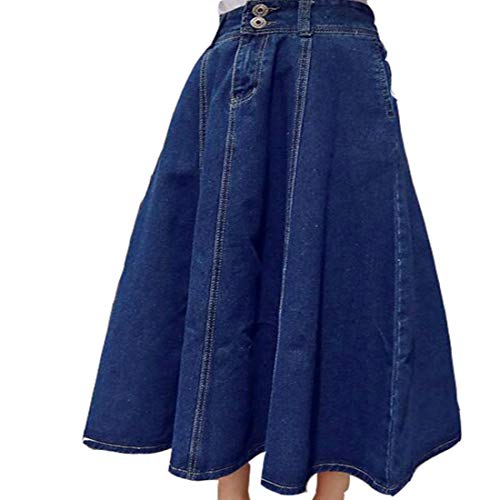 Colygamala Women's Denim A-line Casual Fashion Jeans Long Skirts One-Size